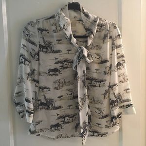 Banana Republic Safari Print Blouse